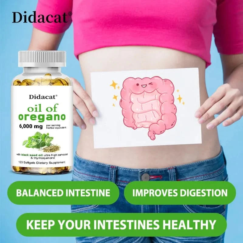 Oregano oil softgels for intestinal health, antioxidant, digestive health, immune support - M & M Global