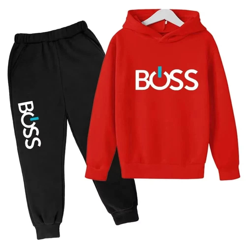 Streetwear New Spring And Autumn Children Hoodie Set Boys Girls Casual Long Sleeve Hoodie Tops+Pants Sportswear 2-14 Years Old - M & M Global