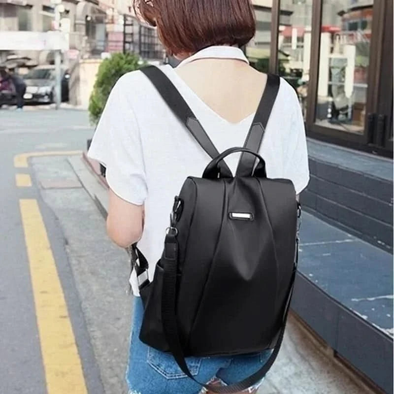 New fashion nylon solid color lightweight waterproof large capacity detachable shoulder strap multi functional women's backpack - M & M Global