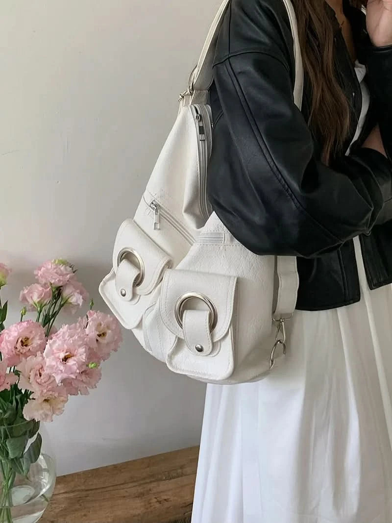 Vintage Women's Bag Leather Multifunctional Shoulder Bag Fashion Ladies Backpack Waterproof Wearable Square Backpacks - M & M Global