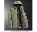 Winter Men's Fleece Warm Down Parkas Fashion Men Cotton Thick Padded Coats Men Thermal Windbreaker Hooded Overcoats Clothing