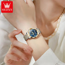 OLEVS Women's Watches 2858L Trend Fashion Original Quartz Watch for Lady Waterproof Luminous Date Stainless Steel Chronograph