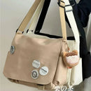 Collage Student School Bags Women&Men Unisex Crossbody Bags Multipockets Messenger Bag Simple Nylon Shoulder Bag - M & M Global
