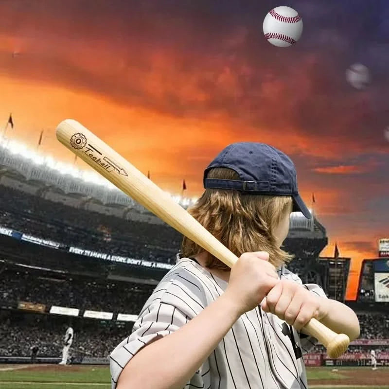 21 inch Solid Wood Baseball Bat Professional Hardwood Baseball Stick Softball Outdoor Sports Fitness Equipment Self-Defense Gear - M & M Global