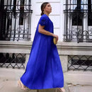 ANLAN Miyake Pleated Maxi Long Dress Mesh Petal Sleeve Half Turtleneck Formal Dresses for Women 2024 New Hot Sales 6KK9927 - M & M Global