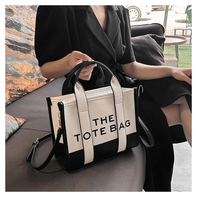 Hot Sale Of The Season New Women's PU Leather 3D Square Shoulder Bag Letter Tote Bag Color Block Fashionable Ladies Crossbody Ba - M & M Global