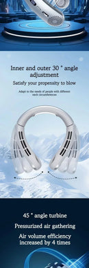 Neck Fan,Lightweight Wearable Fan, Low Noise 5 Speed Hands Free Fan, Hanging Headphone Design Sports Fan for Indoor & Outdoor