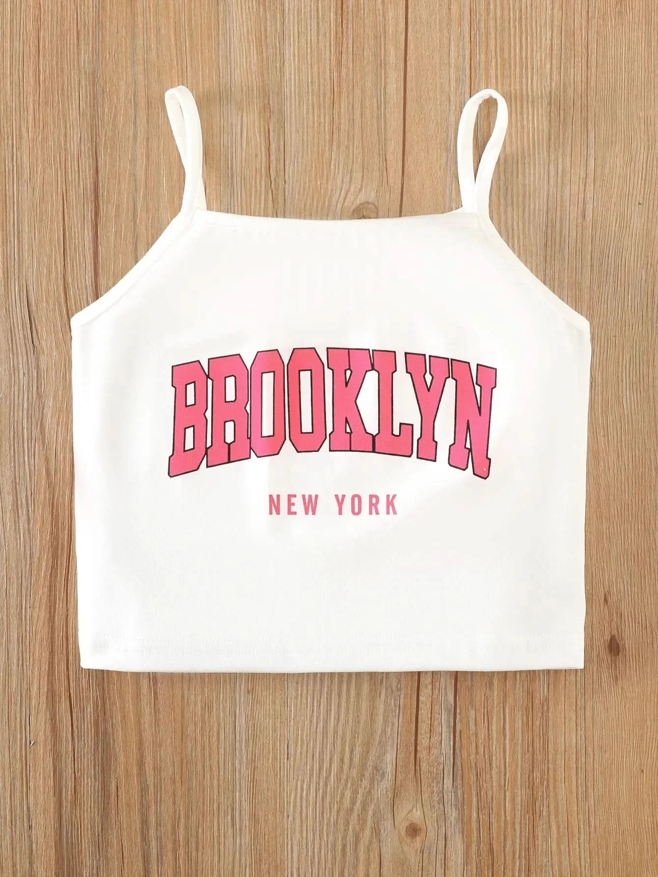 Girls Three-Piece Clothing New Breathable Summer Thin Fashion Short-Sleeved Mesh Top + Letter Printed Short Vest Suspender + Letter Printed Sports Shorts - M & M Global