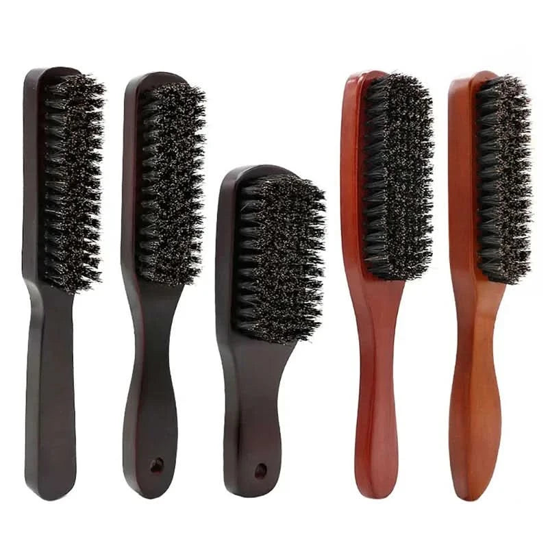 Natural Boar Bristle Beard Brush Men Facial Hair Cleaning Brush Professional Hairbrush Shaving Tools Beard Mustache Brushes - M & M Global