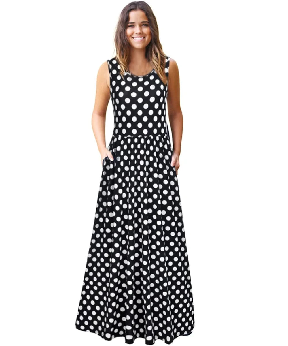 Summer 2024 Sundress O Neck Print Female A-line Beach Bohemian Women Dresses Sexy Boho Elegant Long Dress Robe - M & M Global