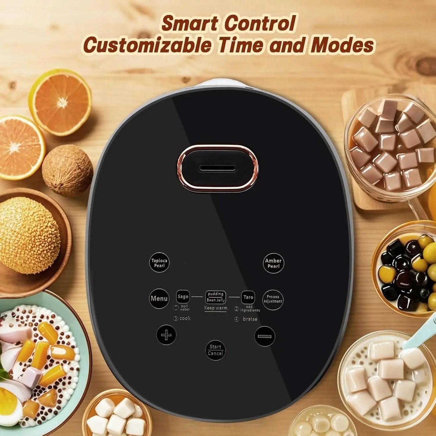 Automatic Boba Maker Machine, Tapioca Pearl Maker, 5L/1.3 GAL Brown Sugar Pearl Cooker, Smart Touch Control Panel Boba Maker, Co - M & M Global