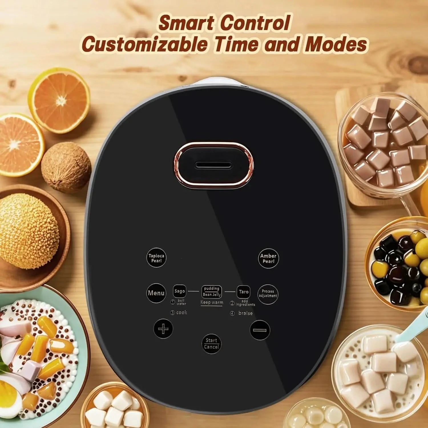 Automatic Boba Maker Machine, Tapioca Pearl Maker, 5L/1.3 GAL Brown Sugar Pearl Cooker, Smart Touch Control Panel Boba Maker, Co - M & M Global