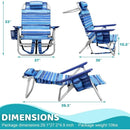 Backpack Beach Chairs for Adults,Pack Folding Heavy Duty Camping Chair with Large Pockets and Cup Holder,Adjustable high Beach