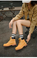 Boots Men High Top Boots High Quality Women Leather Shoes Fashion Outdoor Sneakers Men Lace Up Non-Slip Ankle Boots for Couple - M & M Global