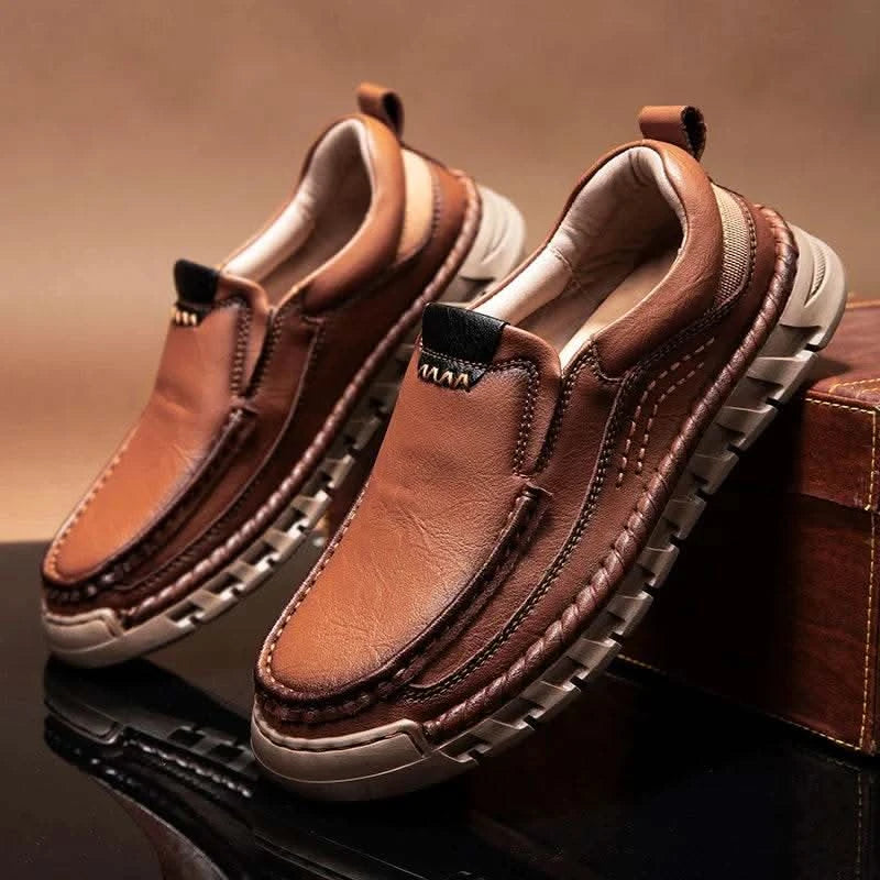 2024 Retro Loafer Genuine Split Leather Classic Shoes Sewing Comfortable Men Casual Slip-on Club Party Shoe Spring Summer - M & M Global