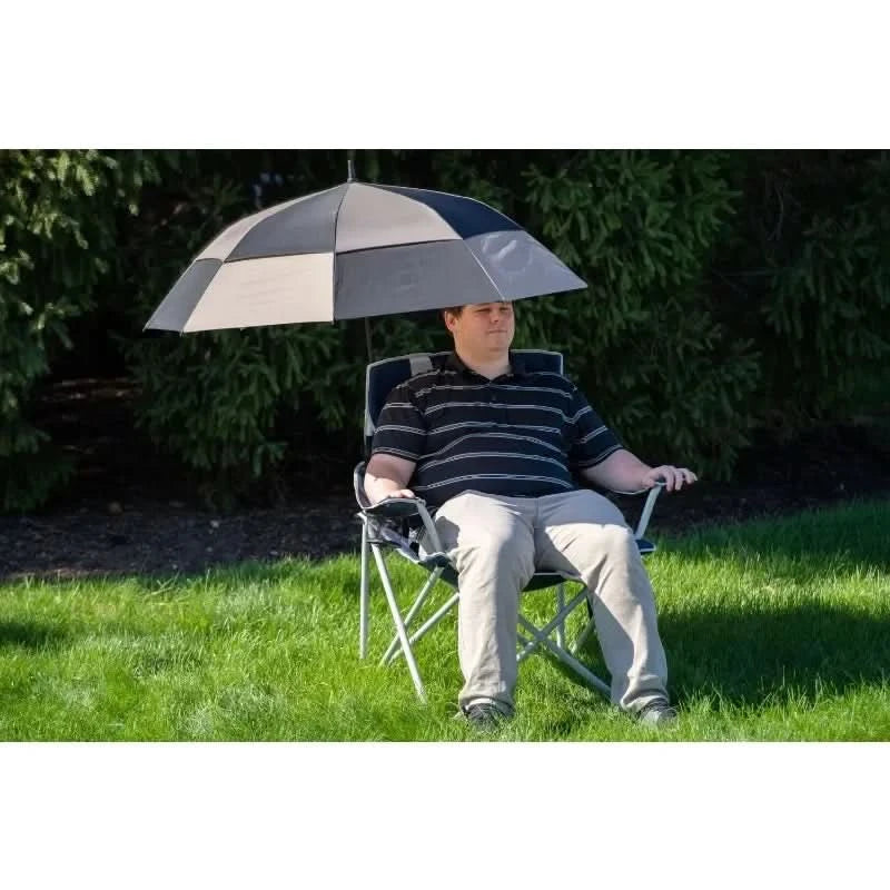 Ozark Trail Big And Tall Chair Adult Blue with Cup Holders Outdoor Camping Furniture
