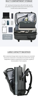 Men Travel Backpack vacuum compression 17 inch Laptop Backpack Business Large Capacity school Backpack Expanded Hiking backpack - M & M Global