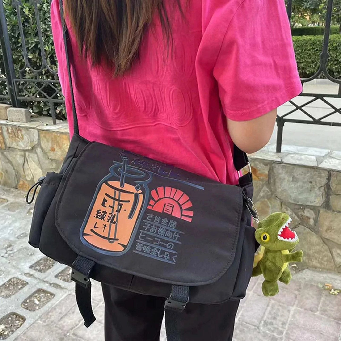 Casual Messenger Shoulder Bag Large Capacity Crossbody Bag with Adjustable Strap for Mobile Phone Cosmetics Keychain - M & M Global