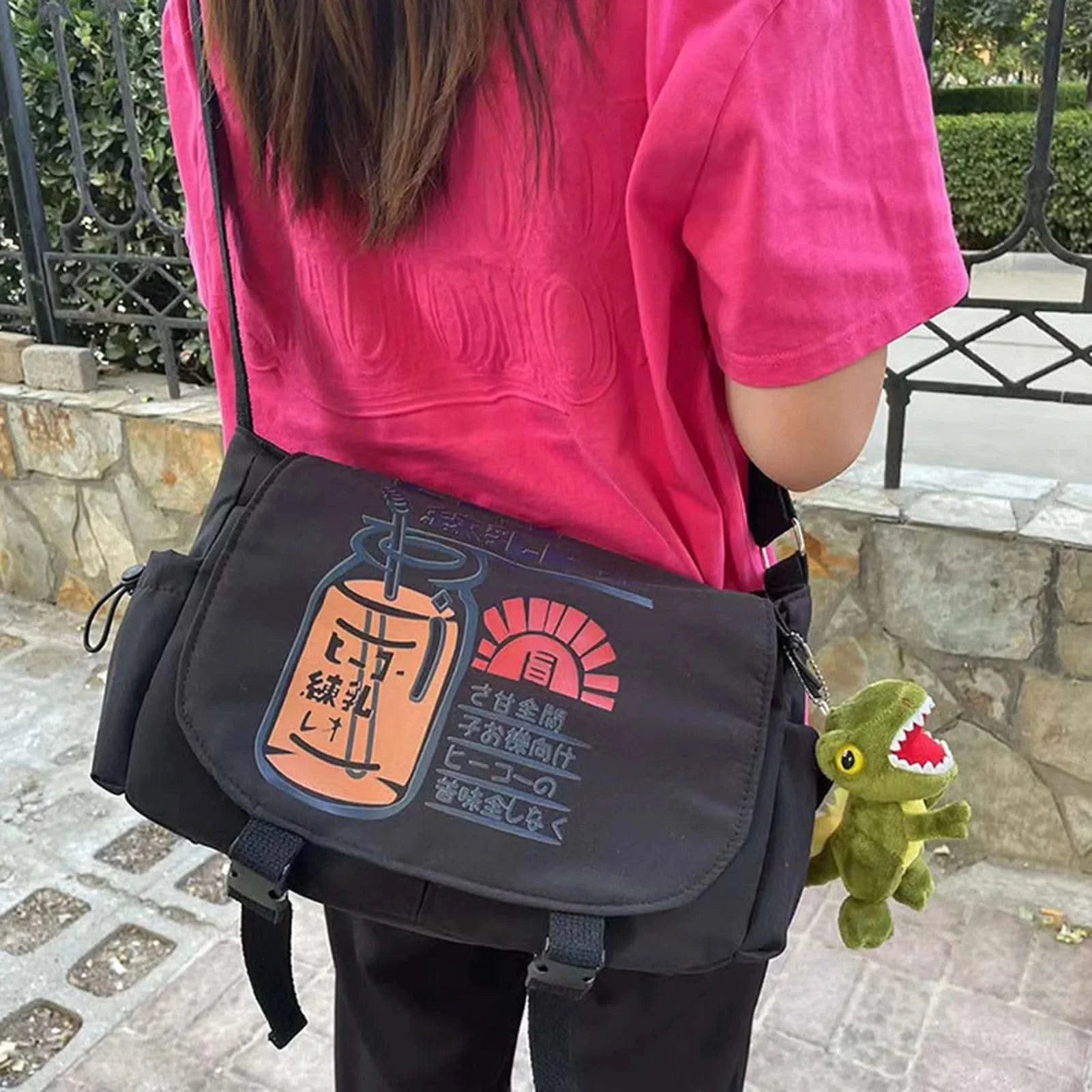 Casual Messenger Shoulder Bag Large Capacity Crossbody Bag with Adjustable Strap for Mobile Phone Cosmetics Keychain - M & M Global