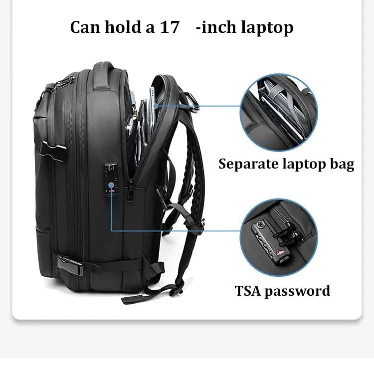 Travel Men 17 inch Laptop Backpack vacuum compression Backpack Business Large Capacity school Backpack expand outdoor backpack - M & M Global