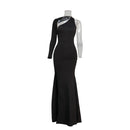 Spring Fall Longuette Long-sleeved Elastic Force Single Sleeve Slim Long Women's Dress