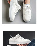 Casual Men's Sneakers Autumn 2025 New Style Winter Pure White Fiberglass Synthetic Lining Rubber Sole Unisex Leisure Shoes - M & M Global