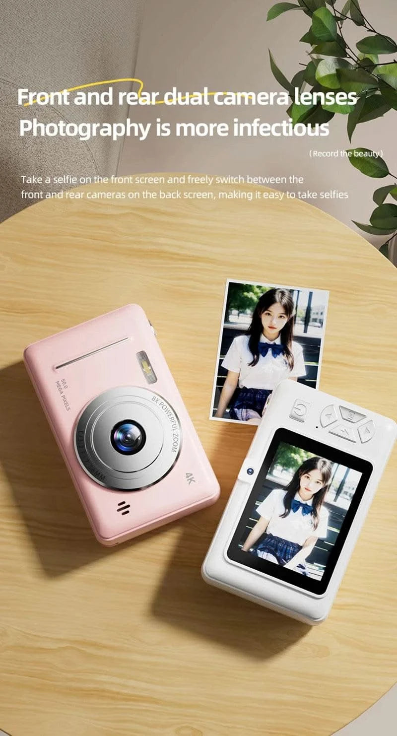 4K Digital Camera 5000W Pixel Retro CCD Portable Card Camera Entry-level Camera Dual Camera Flash 50 Million Pixels Auto Focus - M & M Global