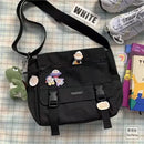 Harajuku Versatile Messenger Bag, Retro Street Crossbody Bag, Student School Canvas Bag,Casual Large Capacity Shoulder Bag - M & M Global