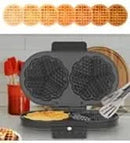 Electric Waffle Maker Heart-Shaped: 2 Non-Stick double-Side Heating Plates with 5-Setting Adjustable Browning Control for Fast H - M & M Global