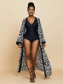 Para Praia Kimono Beach Robe 9 Colors Bikini Cover Ups Beachwear Femme Long Dress Sarong Women Loose Cardigan Swimsuit Covers - M & M Global