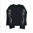 Gothic fashion letter pattern printed casual loose long sleeved T-shirt Y2K trendy men's and women's fashion retro streetwear