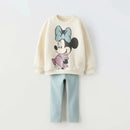 Minnie Mouse Pattern Baby Girl Autumn Sweatshirt Suit Popular Design Tops + Leggings Two Piece Set Kids Clothing Children's Set - M & M Global
