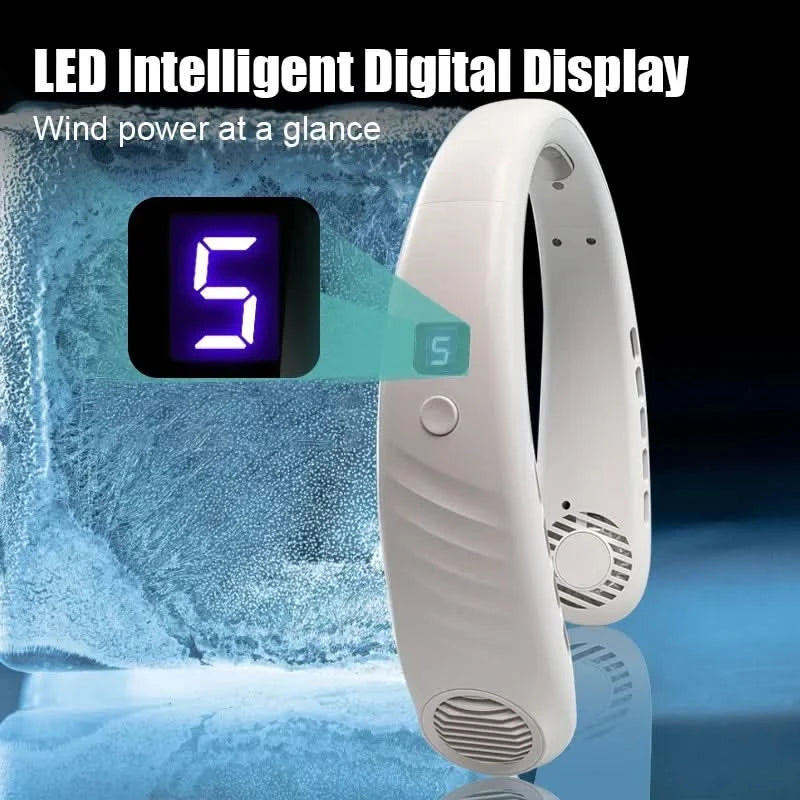 Summer Hot Deal Neck Fan 5-Level Speed Flexible Silicone Families/Travelers/Campers - Beach/Hiking/Outdoor Cooler Limited Offer - M & M Global