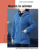 Thickened Hooded Cotton Jacket Women's Warmth Winter Coat Fleece Lined Mommy Style Outerwear Chinese Brand AE Stock