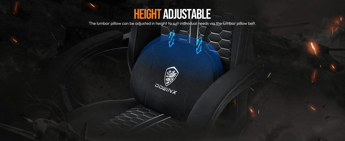 Dowinx Gaming Chair with Heated Massage Lumbar Support, Ergonomic Gaming Computer Chair with Pocket Spring Cushion and Footrest