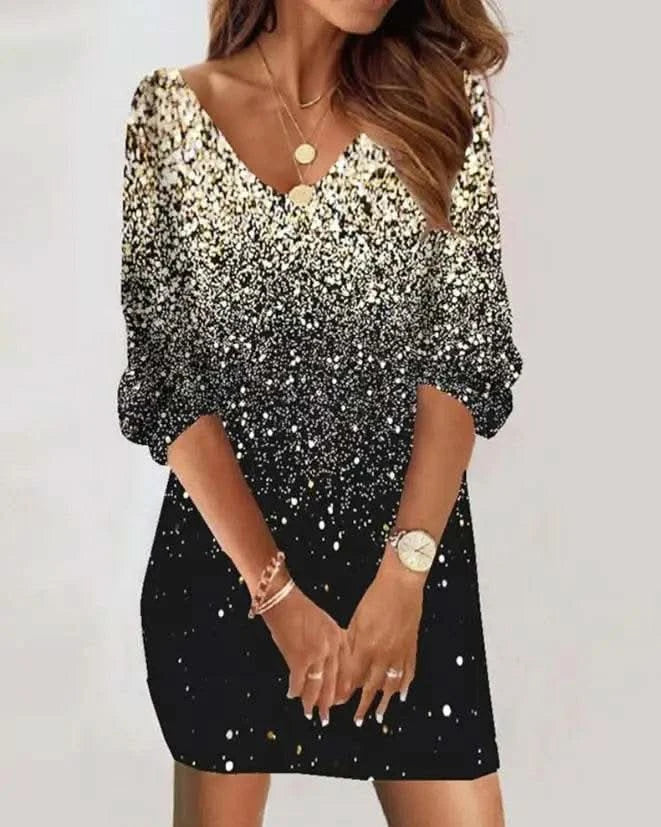 dresses for women 2022 Metal Decor Cold Shoulder Casual Dress Straight Mini Party dresses - M & M Global