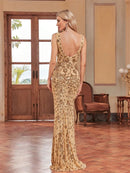 Elegant Sequins Evening Dresses Women Long Mermaid Formal Backless Luxury Wedding Party Mermaid Prom Gowns