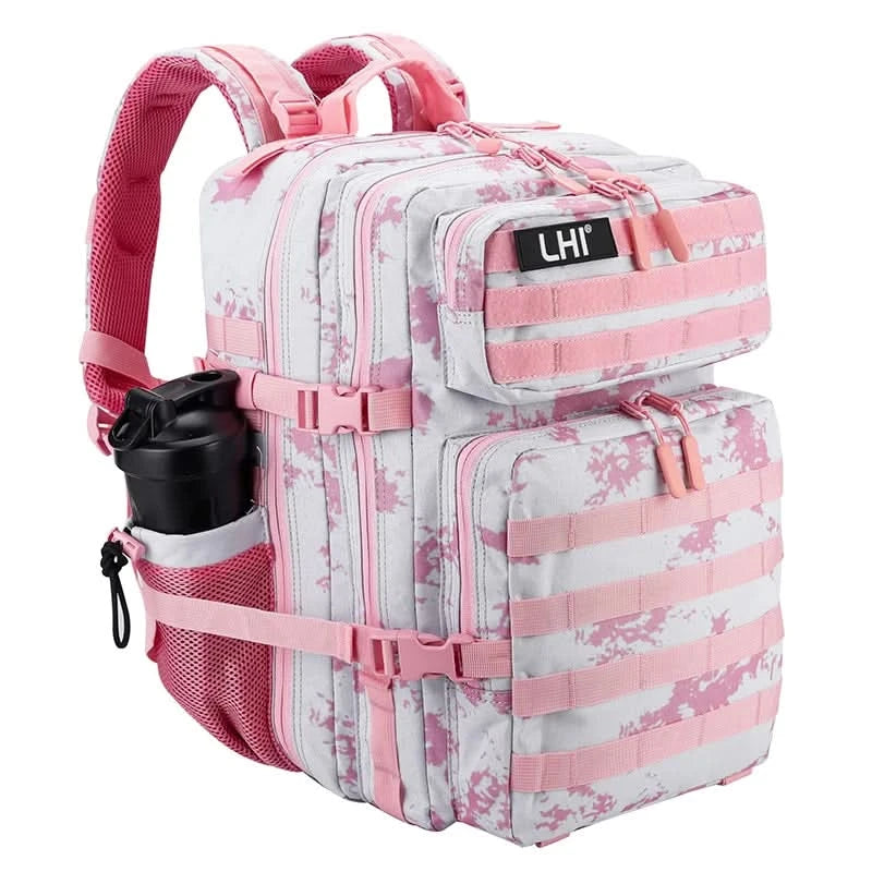 LHI 45L Tactical Backpack Waterproof Tie-Dye Sports Travel Daily Gym Rucksacks Weekend Overnight Daypack With Bottle holder - M & M Global