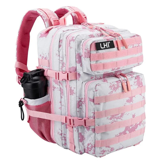 LHI 45L Tactical Backpack Waterproof Tie-Dye Sports Travel Daily Gym Rucksacks Weekend Overnight Daypack With Bottle holder - M & M Global