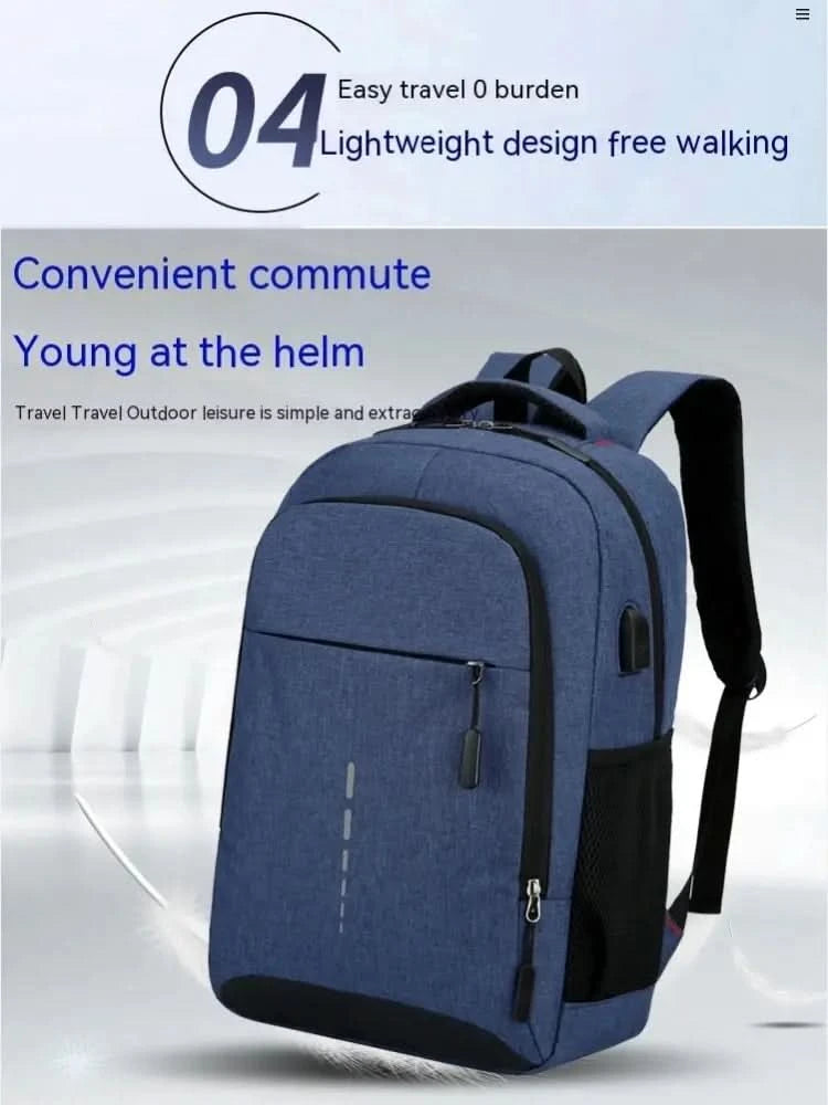Mens BackPack LargeCapacity Simple Fashion Travel Female Student ComputerBag - M & M Global