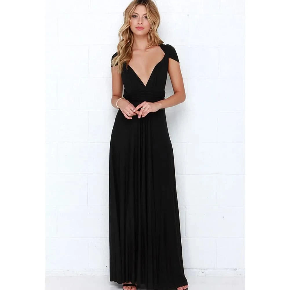 Sexy Women Multiway Wrap Convertible Boho Maxi Club Red Dress Bandage Long Dress Party Bridesmaids Infinity Robe Longue Femme - M & M Global