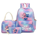 3Pcs Lilo Stitch Colorful Backpack Set With Tote and Pouch Large Capacity Lightweight And Breathable Outdoor Knapsack - M & M Global