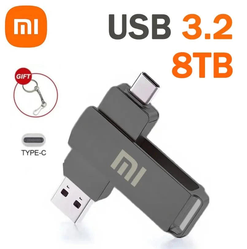 Xiaomi 16TB Flash Drive USB 3.2 Super High Speed Flash Drive Metal Transfer Mini U Disk Pen Drive Type C Memory Disk SSD U Drive - M & M Global