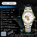 LONGLUX Men automatic mechanical watch elegant luxury watches waterproof skeleton business wholesale stainless steel gift watch - M & M Global