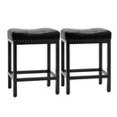 JHK Bar Stools Saddle-Style Pu Leather Upholstered Chair Counter Height Bar Stools with Metal Base Saddle Stools For Kitchen