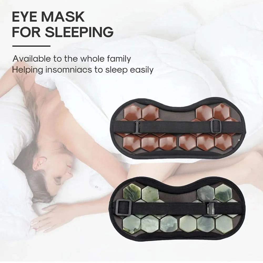 Electric Jade Eye Stone Mask Tourmaline Heating Eye Massager Hot Compress For Eye Muscle Relaxation Relieve Insomnia - M & M Global