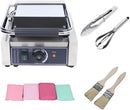 Commercial 1800W Panini Press Grill, Dual-Sided Electric Griddle Machine with Non-Stick Surfaces, Adjustable Temperature Control - M & M Global