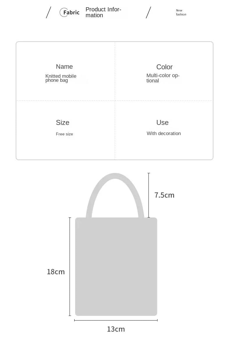 Korean Fashion Heart Knitted Mini Square Handbag for Women Small Mobile Phone Shoulder Bags Girls Cute Outdoor Crossbody Bags - M & M Global