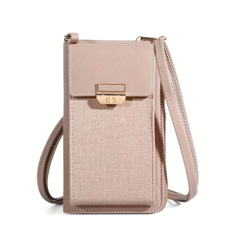 2024 New Women's Bag Mobile Phone Bag Trendy Line Simple Ladies Shoulder Bag Messenger Bag Lock Small Square Bag - M & M Global