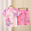 Saniro Hello Kitty Clothes Set Short Sleeve 2pcs Tshirt+Short 1 2 3 Years Old Summer New Clothing Girls Casual Loose - M & M Global